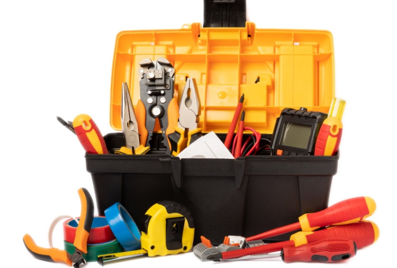 Box of electrical tools